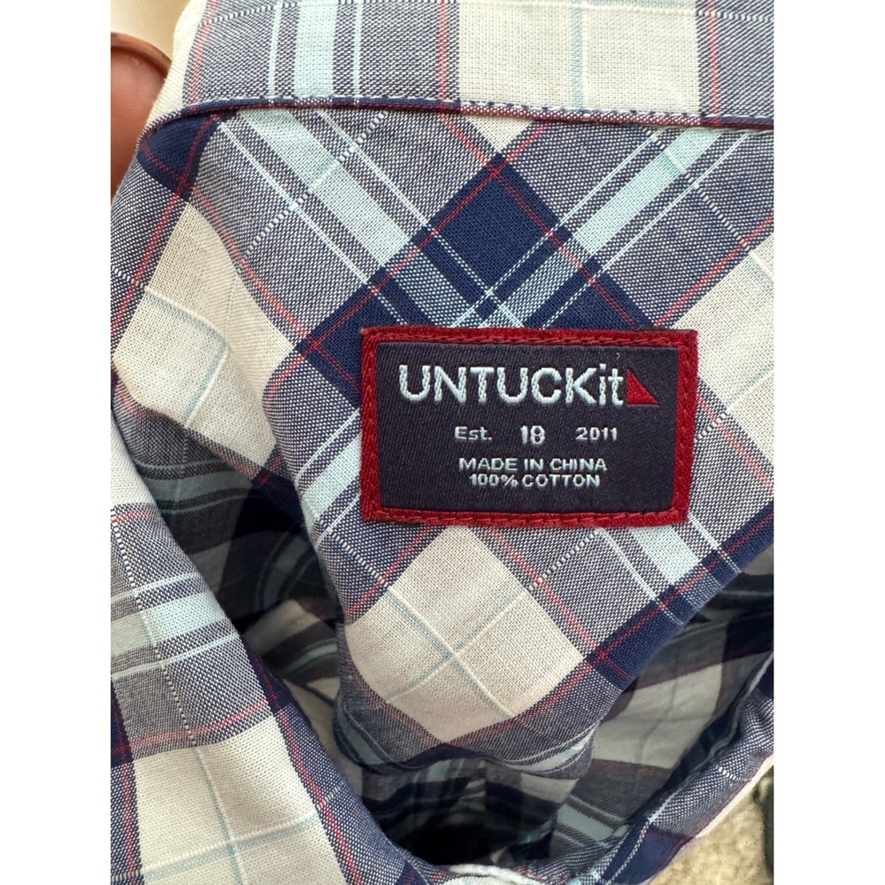 UNTUCKIT NWt Womans Sorbo Womans Plaid Buttondown Size 18‎ R - Picture 4 of 6